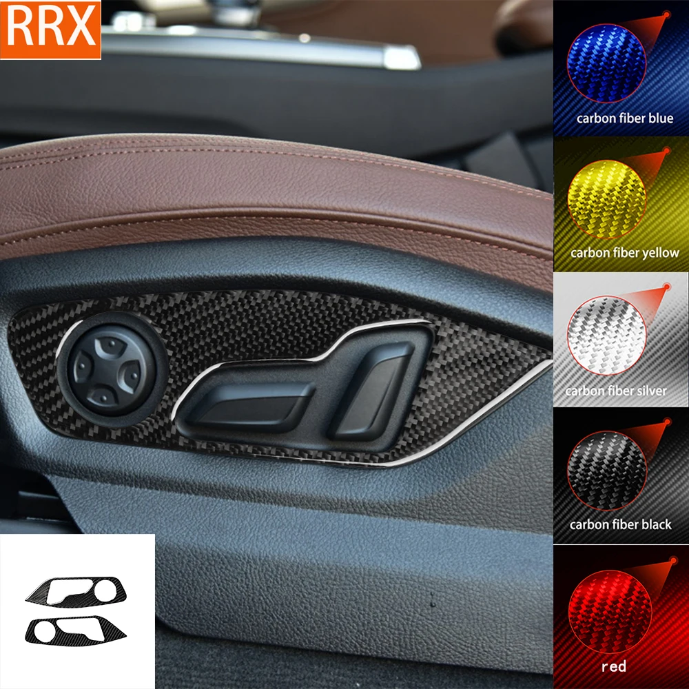 

For Audi Q7 SQ7 4M 2016 2017 2018 2019 Seat Adjustment Panel Cover Tuning Real Carbon Fiber Sticker Car Interior Accessories