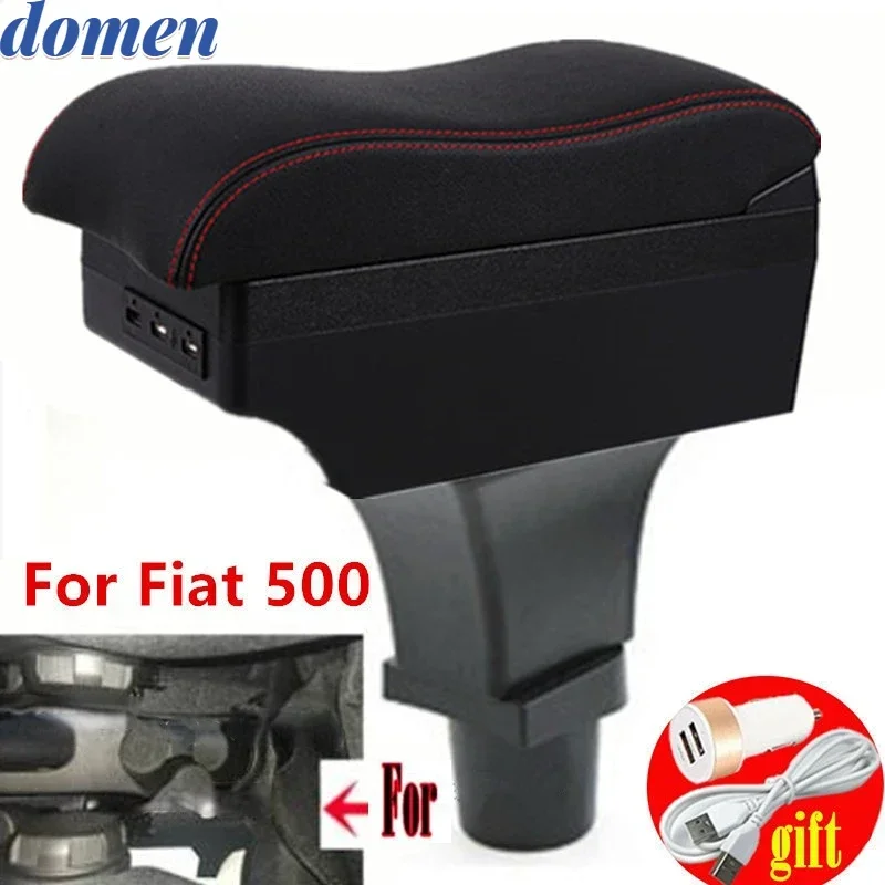 

For Fiat 500 Armrest box Interior special Retrofit parts Center Car Armrest box Center Storage box USB