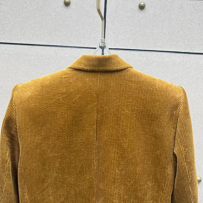 سترة نسائية سروال قصير مزدوج الصدر سترة أنيقة غير رسمية متعددة الاستخدامات عالية الجودة، موسم الخريف، وصول جديد، 2025 #4