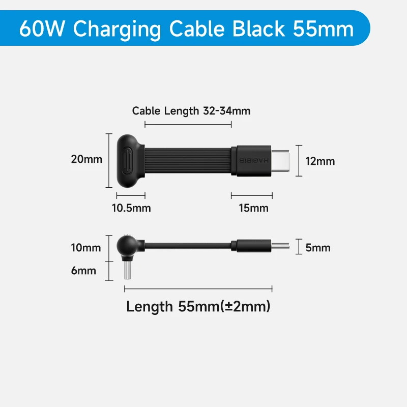 Hagibis USB-C rechtwinkliges Kabel, kurz, 90-Grad-Typ-C-Ladekabel, Powerbank, schnelles Laden, Kapselkabel, PD 60W für iPhone 17 Pro Max 16 15