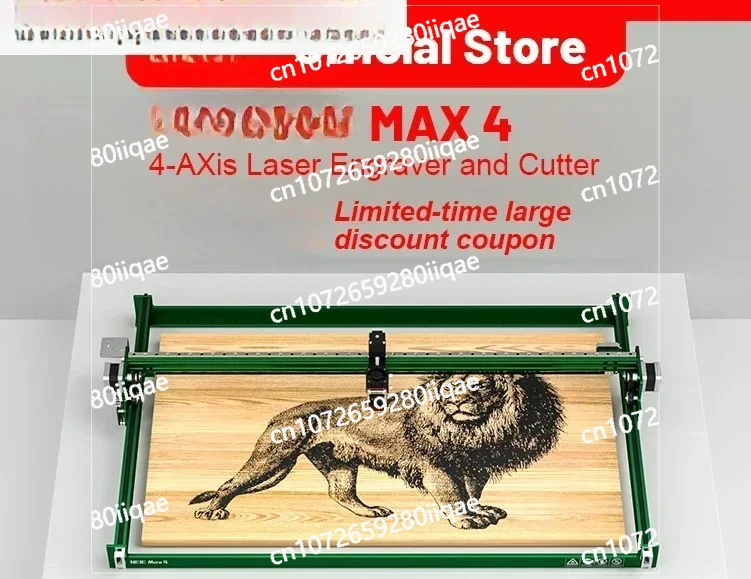 4 Max 60W 120W E80 Engraving Cutting Machine 4-Axis Industrial Engarver Cutter High-Efficiency