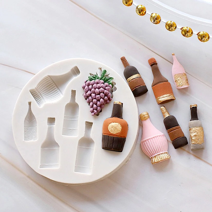 Grapes Wine Shapes Silicone Fondant Cake Chocolate Candy Silicone Decorating Mold Tools