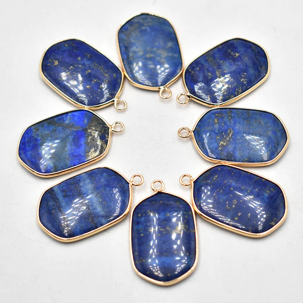 

Fashion Natural stone lapis lazuli pendant connector Pendant Necklace Bracelet Earring connector accessories wholesale 8pcs/lot