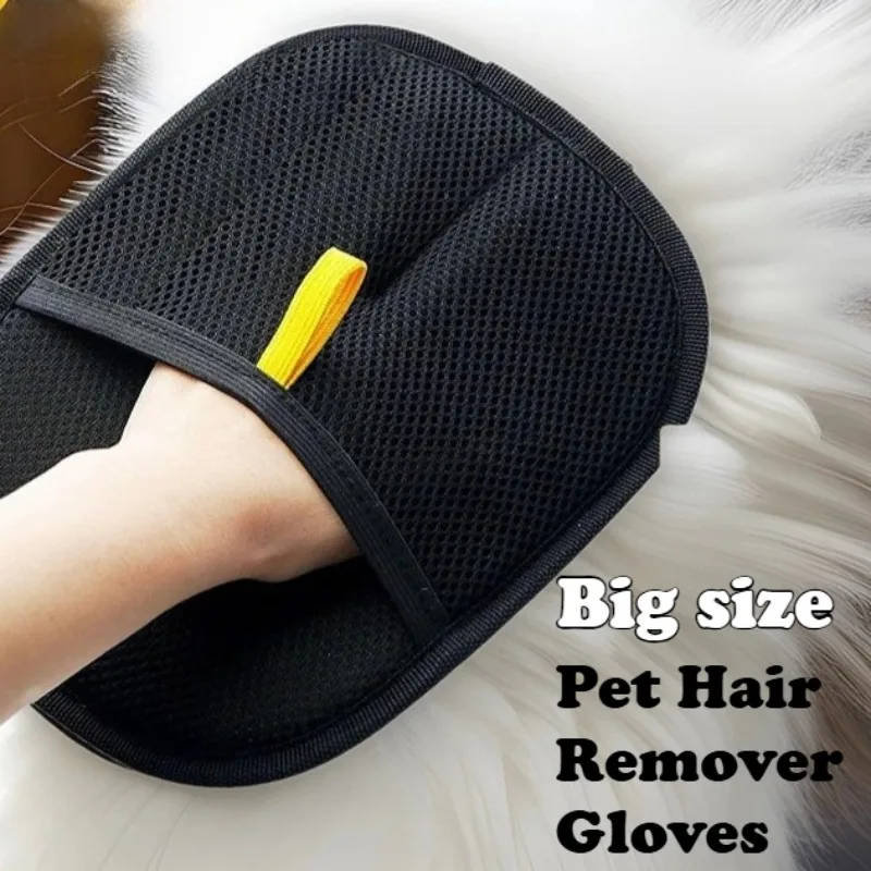 

2 шт., большие размеры, перчатки для удаления шерсти домашних животных, моющиеся многоразовые электростатические перчатки для ухода за кошками, собаками, двухсторонняя липкая щетка
