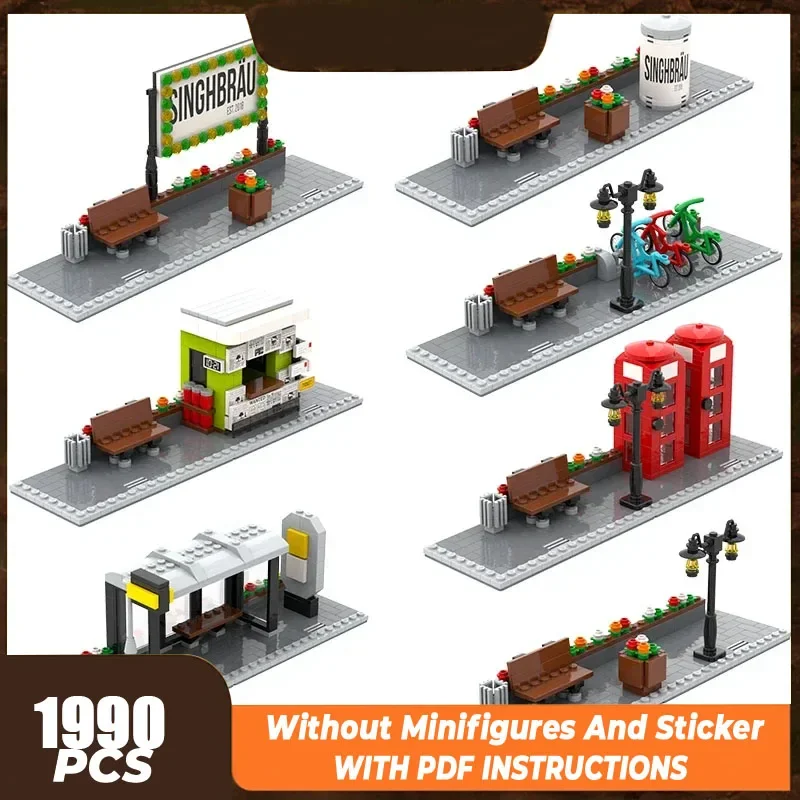 

Street View Model Moc Building Bricks Corner Extension Scene Technology Modular Blocks Gifts Christmas Toys DIY Sets Assembly