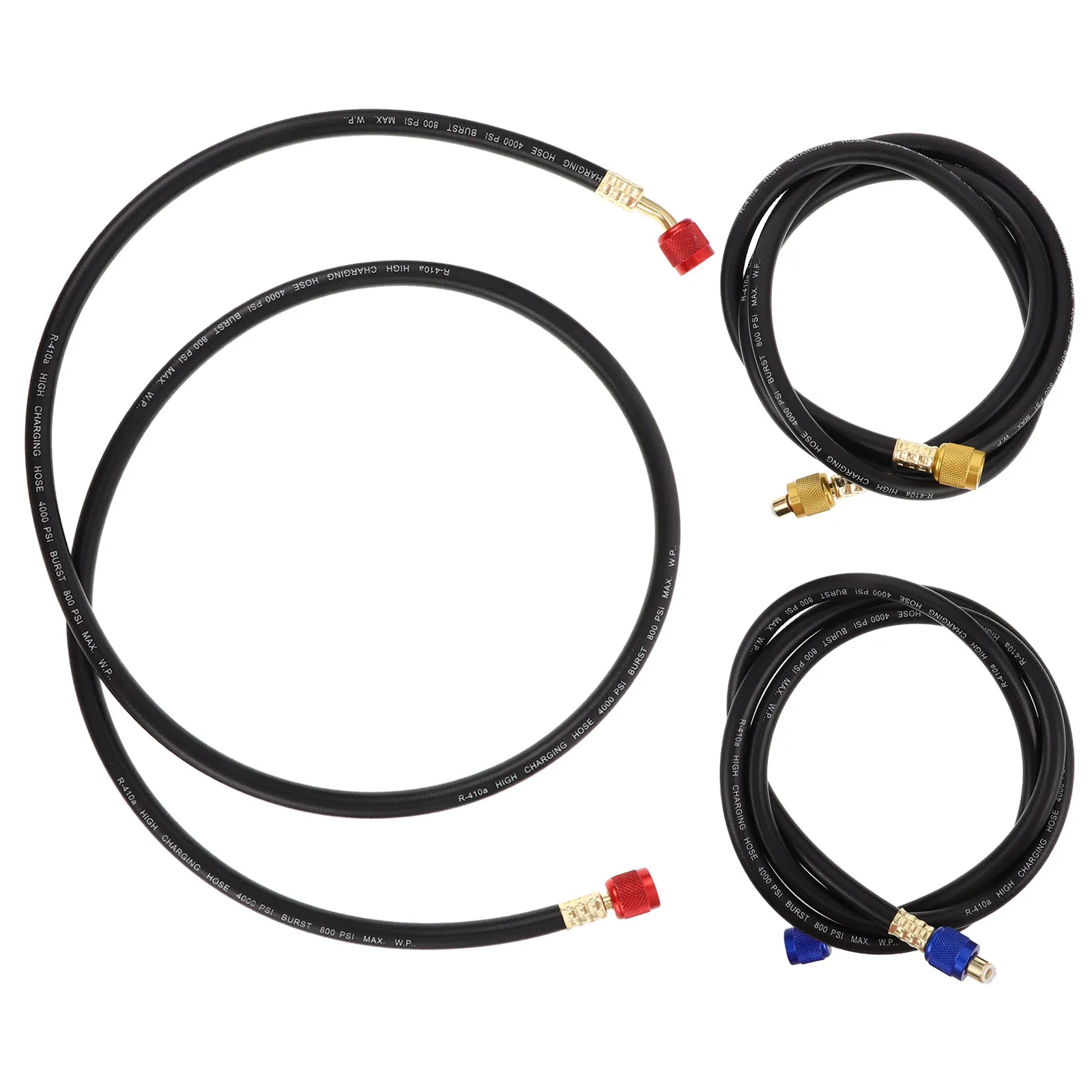 3Pcs Car Air Conditioning Pipe Repair Hose Kit Multifunctional Refrigerant Charging Vacuum Hydraulic Hose for Vehicle Ac