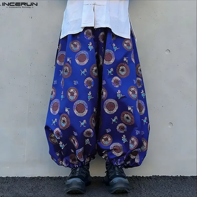 

INCERUN Men Pants Printing Joggers Elastic Waist Loose Casual Male Lantern Pants Streetwear Baggy Fashion Trousers Men S-5XL