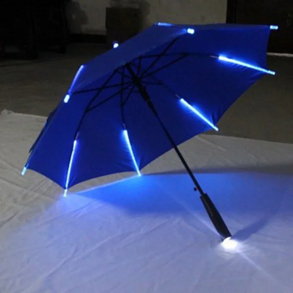 Transparent Umbrella with LED Light Luminous Personality Umbrella for Boys Girls Location Shooting Supplies Stage Props Umbrella