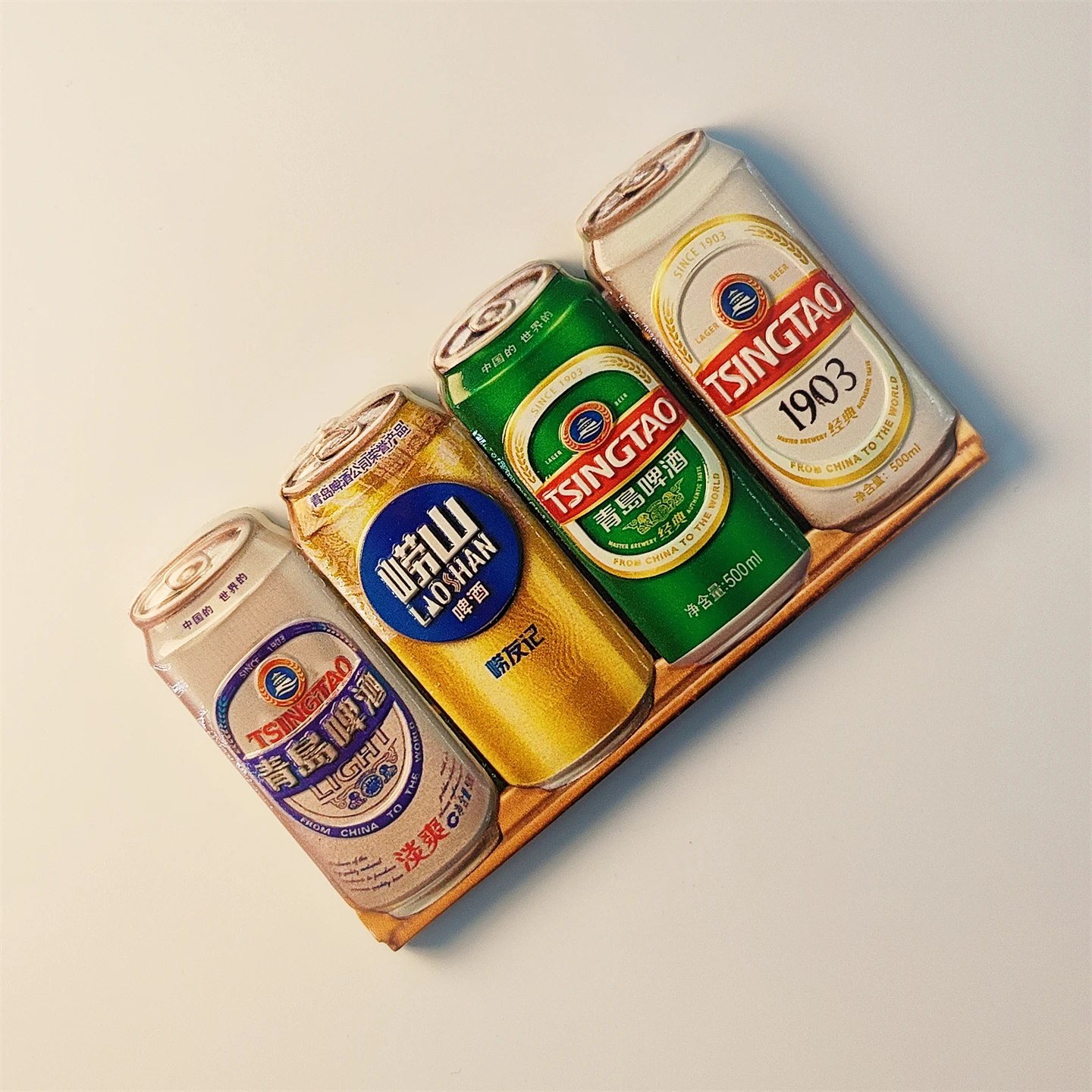 الصين، شاندونغ، تشينغداو، البيرة المعلبة، نموذج، مجسمة ثلاثية الأبعاد، هدايا تذكارية للسياحة، لوحة من الراتنج، ديكور المنزل، مغناطيس الثلاجة #2