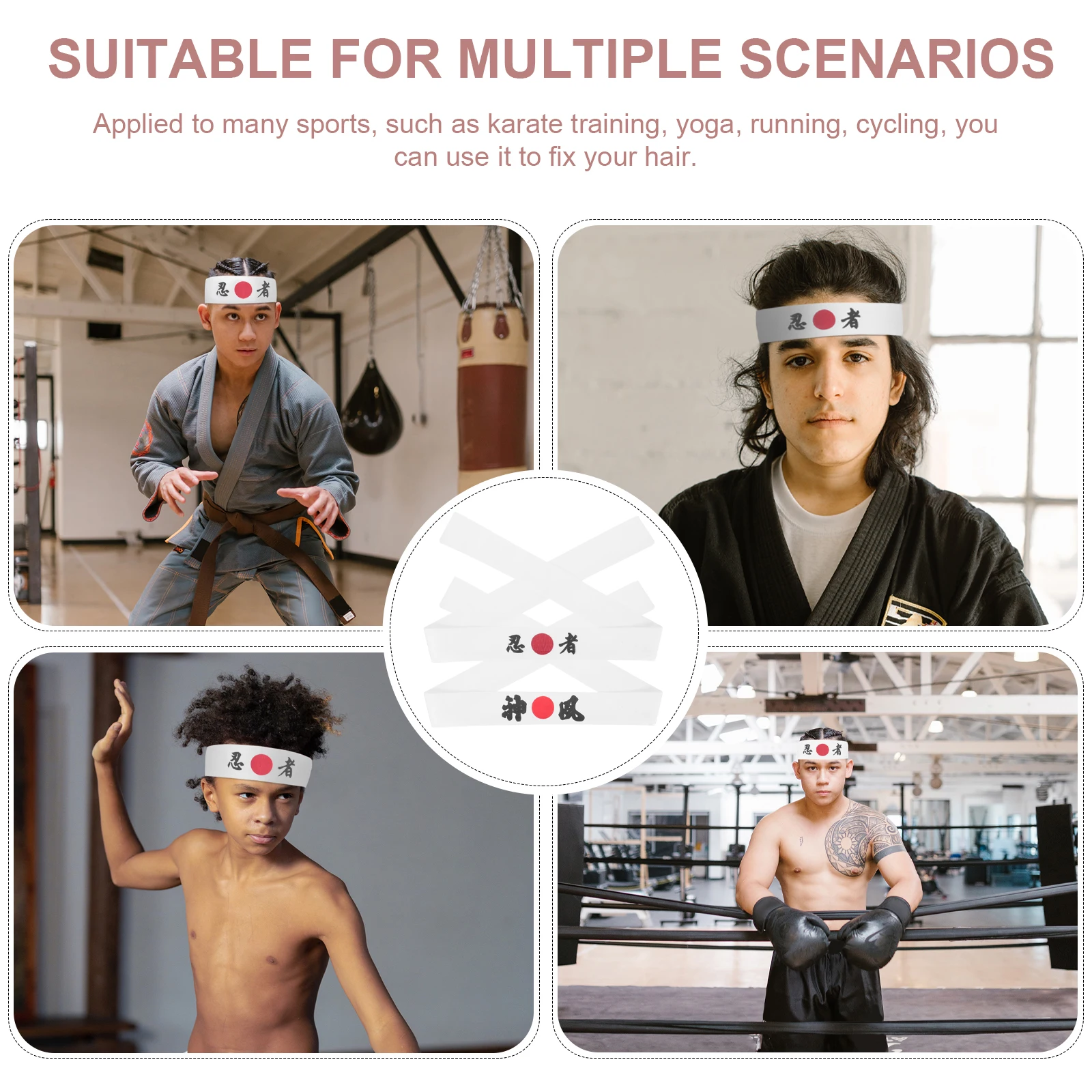 

2 Pcs Japanese Headband Chef Accessory Samurai Headbands Sweat Absorption Comfortable Cool Decorative Karate Supply Women