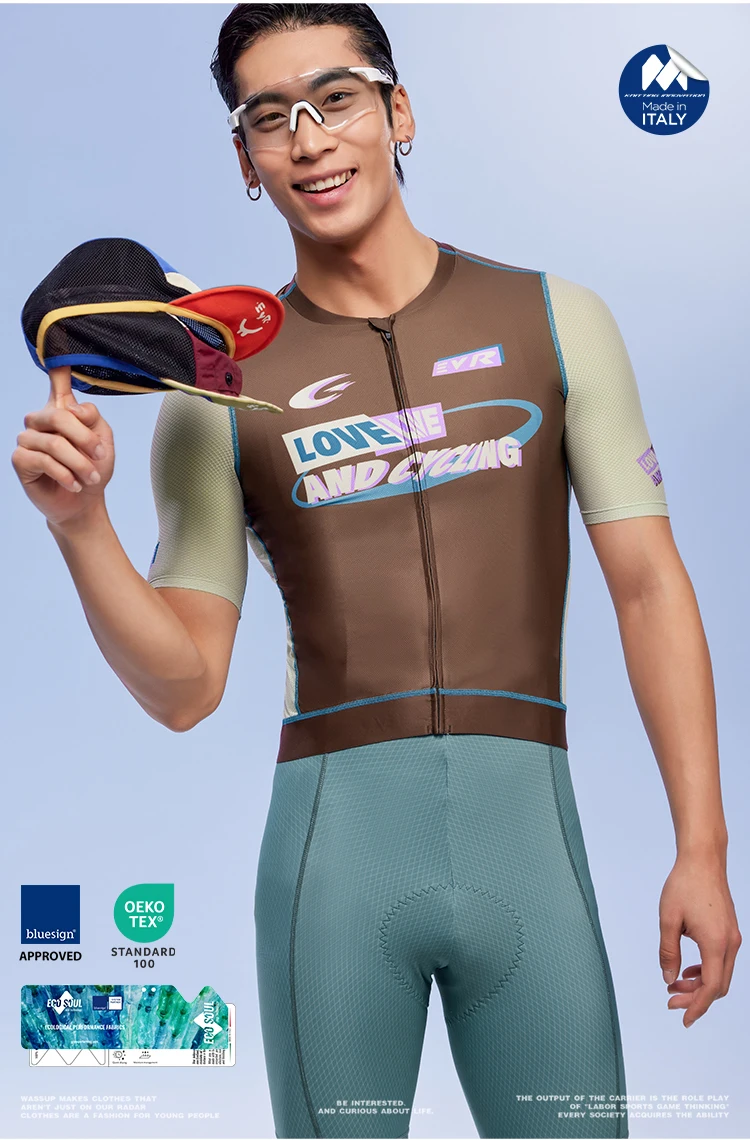 EVR Sommer Herren-Radtrikot Kurzarm Hochelastisch Atmungsaktives Radshirt Herren 3-Taschen Straßen- und Mountainbike-Oberteil – Detail 10