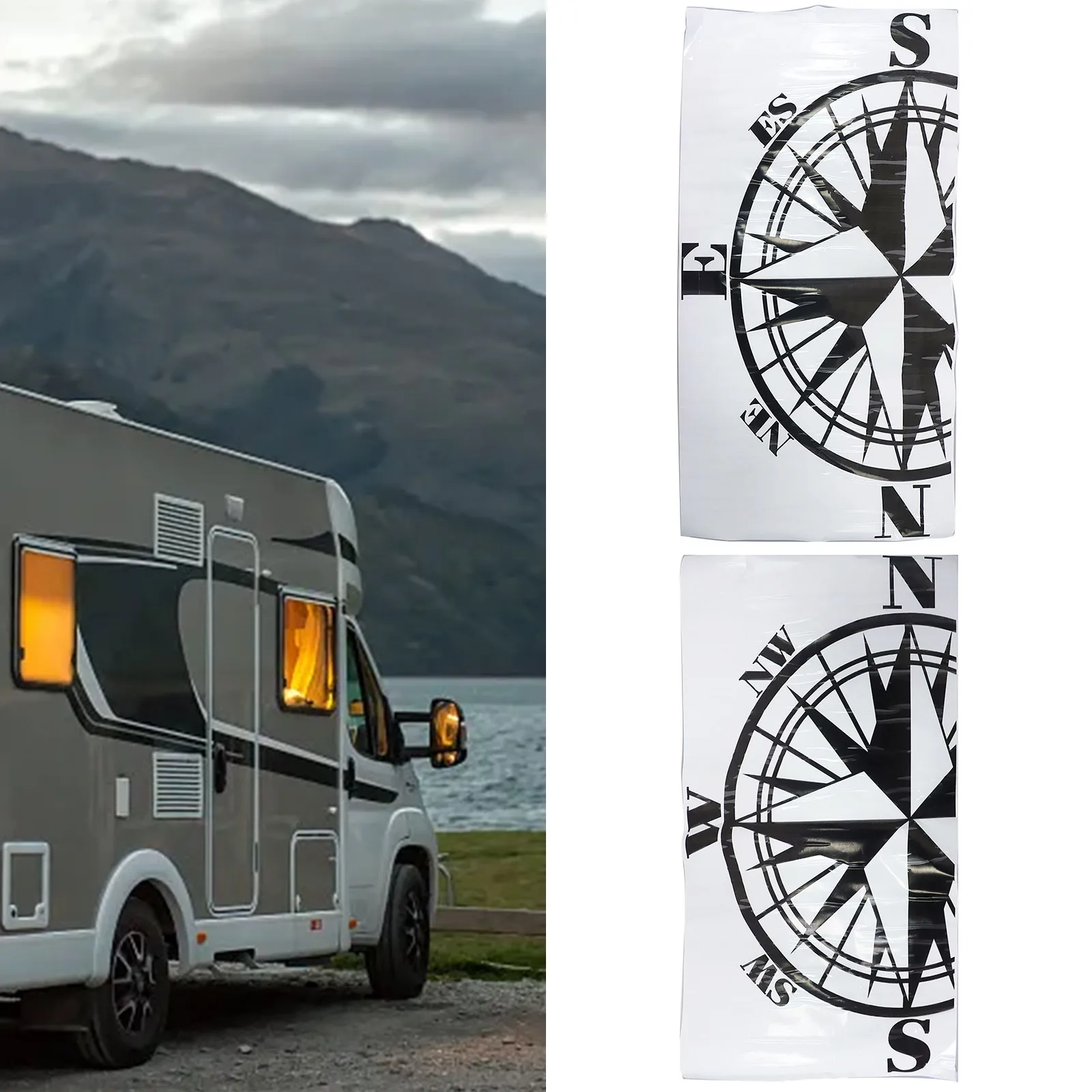 1pcs Cars Compass- Outdoors Stickers For Car Stickers Exterior Parts For Motorhome Decoration Auto Accessories Vinyl Decals