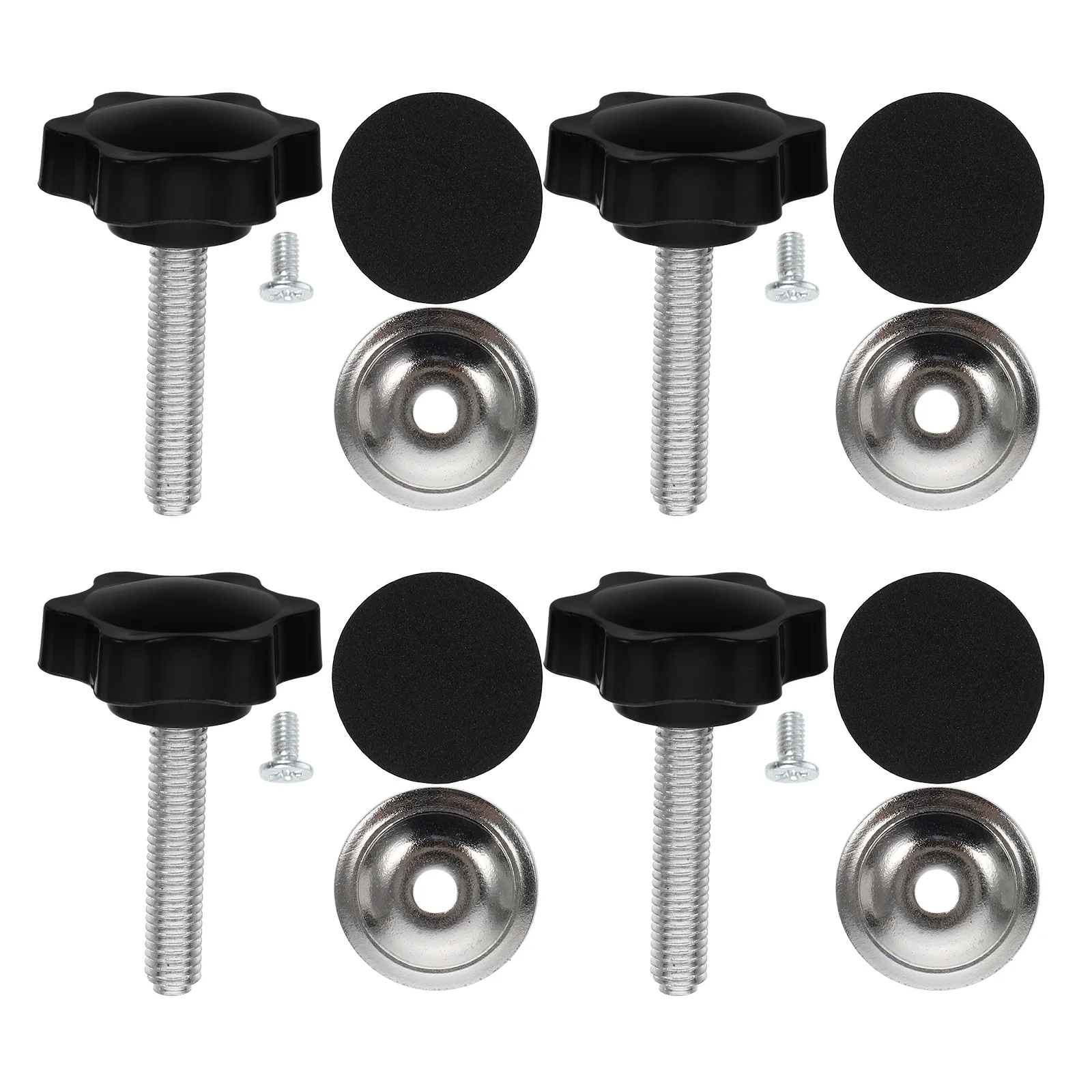 

4 Sets Five Threaded Screw Knobs Unique Washers Iron Clamping T Track Stud Ergonomic Non slip Corrosion resistant