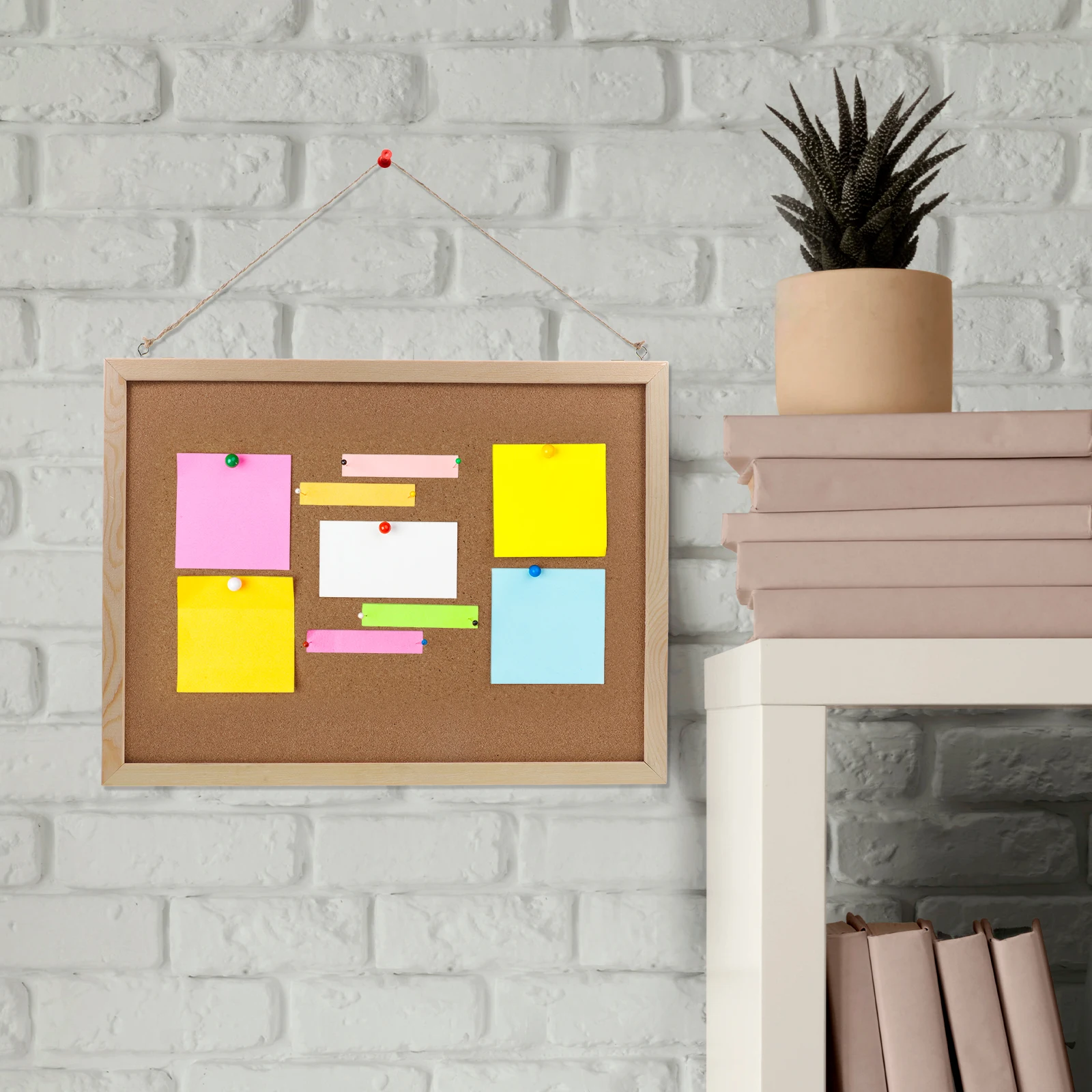 

1Set Double-Sided Cork Bulletin Board Wooden Wall Corkboard for Office Home Use Multi-Functional Space Saving Memo Board Large