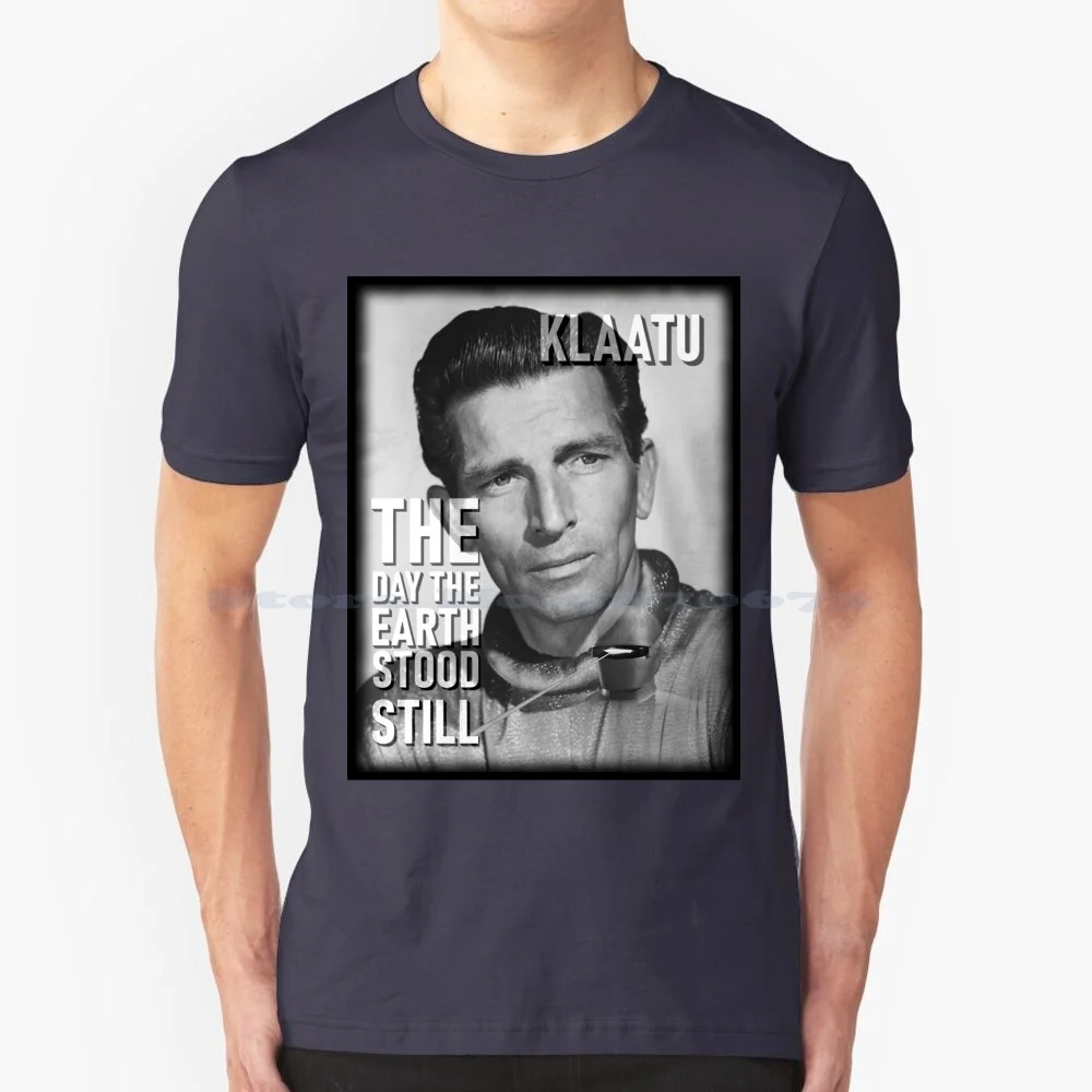 Michael Rennie As Klaatu-The Day The Earth Stood Still. T Shirt 100% Cotton Tee Movie Cinema Film Michael Rennie Gort Sci Fi