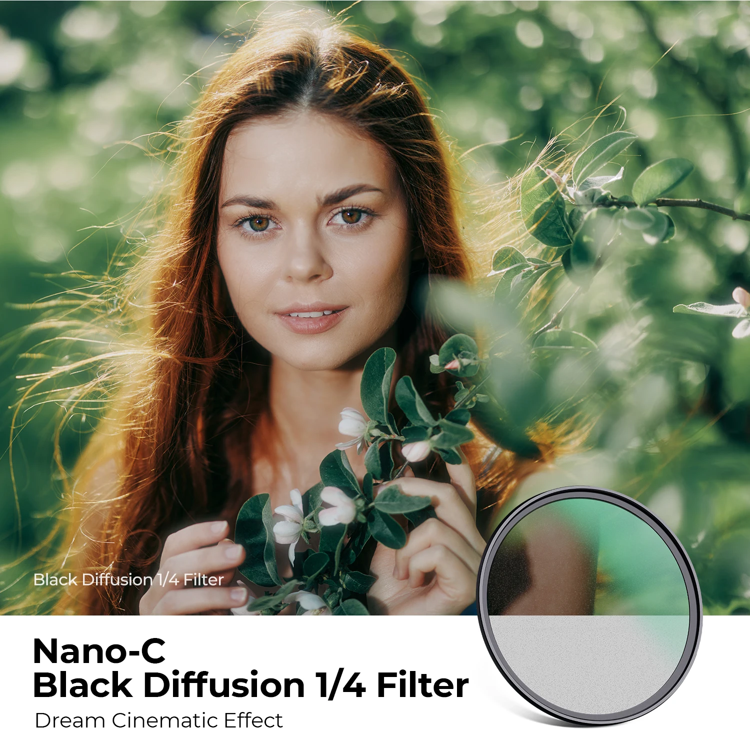 K&F CONCEPT Schwarzer Nebel-Diffusionsfilter 1/4 Filter für verträumten filmischen Effekt 49mm 52mm 55mm 58mm 62mm 67mm 72mm 77mm 82mm – Detail 1