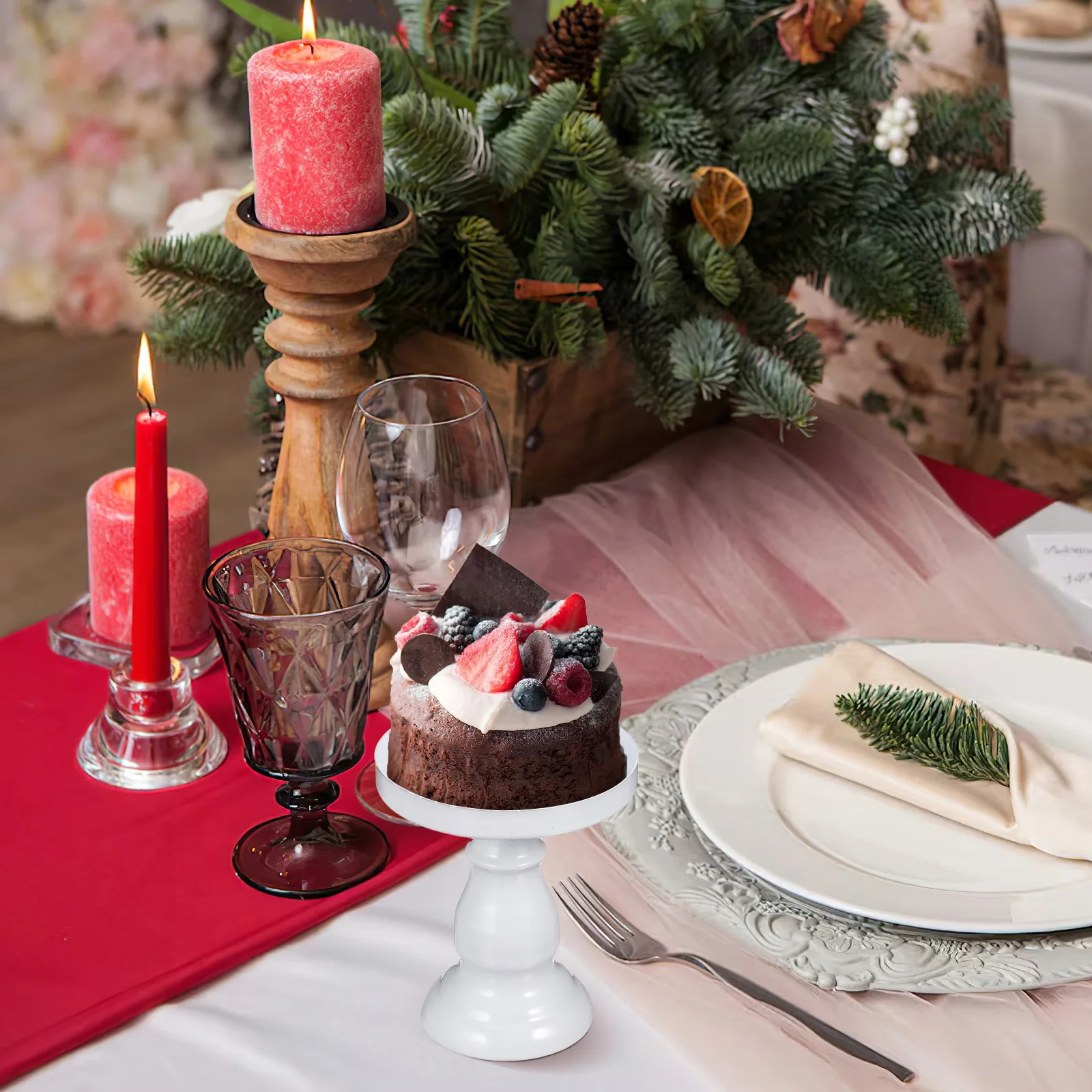 

Cake Stand Plate High Base Fruit Snack Tray Holder Wedding Party Decor Sturdy Alloy Material Long Serving Time Sweet Treats