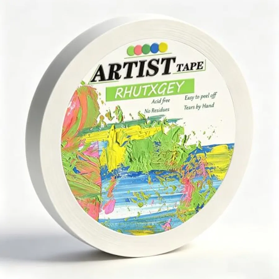 

Artist Tape, Wide 160Feet Long Total Low Tack White Art Tape for Watercolor Paper, Acid Free Artist Masking Painters Tape for D