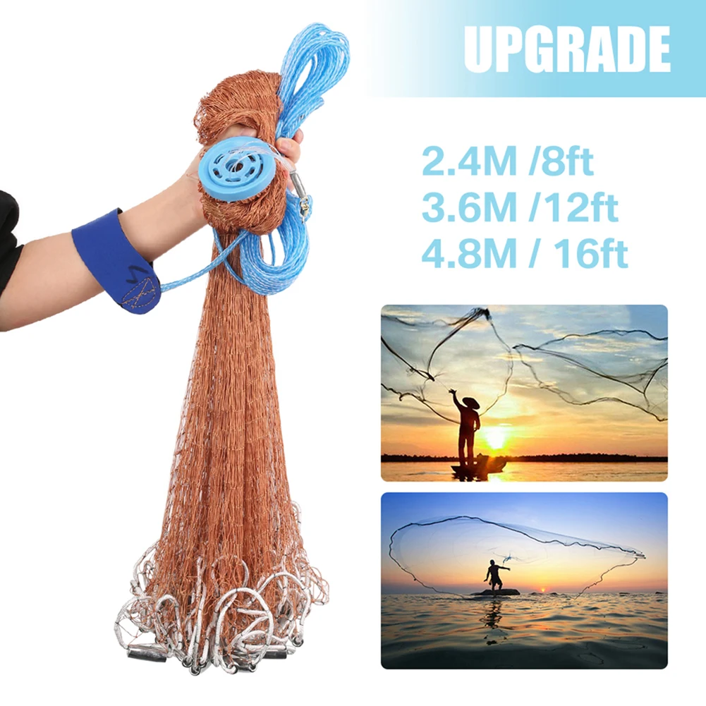 Fishing Cast Net with Heavy Duty Real Zinc Sinker 4ft 6ft 8ft Radius Net Freshwater Saltwater Fishing Net for Bait Trap Fish - AliExpress 18 Fishing Cast Net with Heavy Duty Real Zinc Sinker 4ft 6ft 8ft Radius Net Freshwater Saltwater Fishing Net for Bait Trap Fish - AliExpress 18