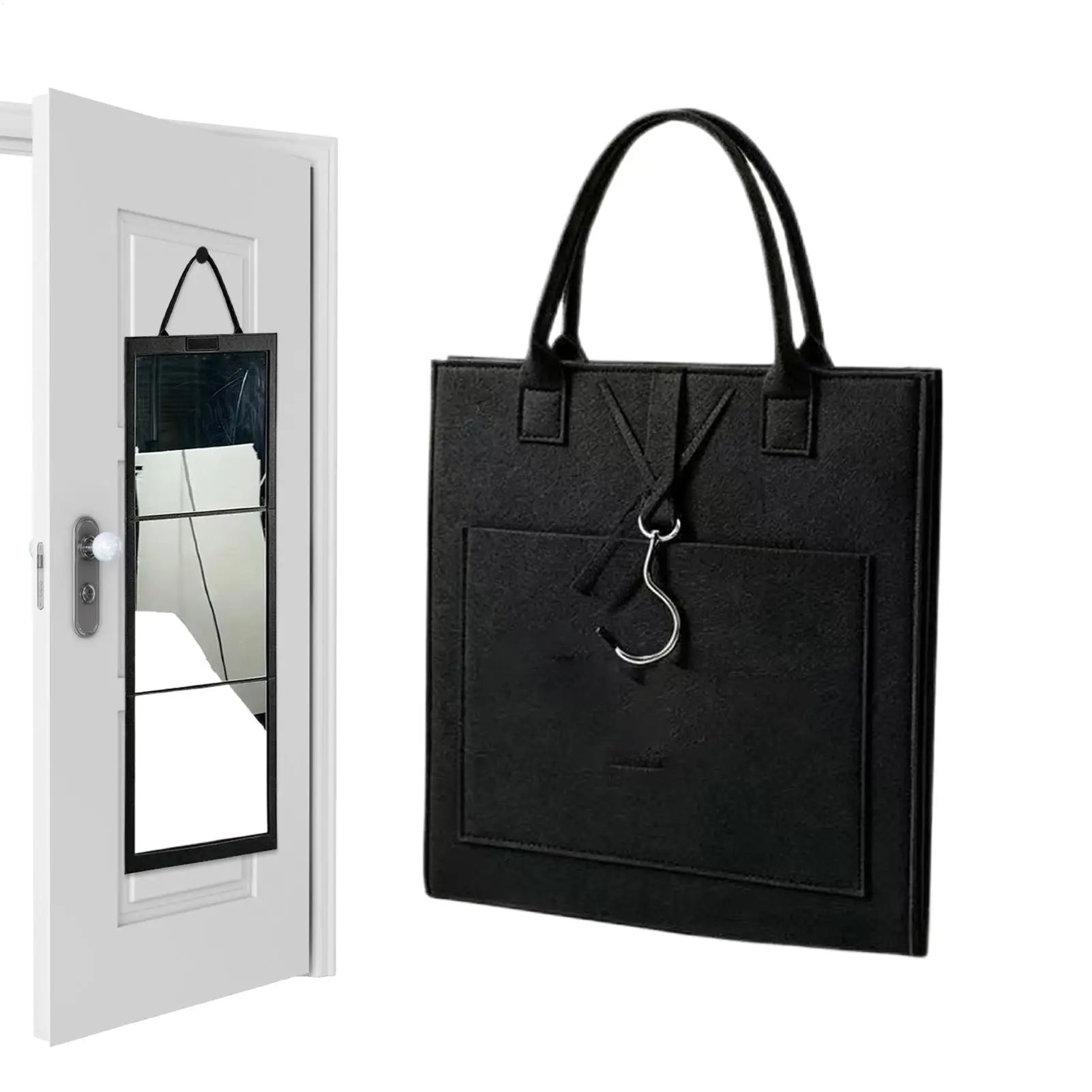 Wall Mounted Mirror Full Length Mirror Hangable Foldable Shatterproof Large Looking-Glass 108x28cm Acrylic Mirror For Door