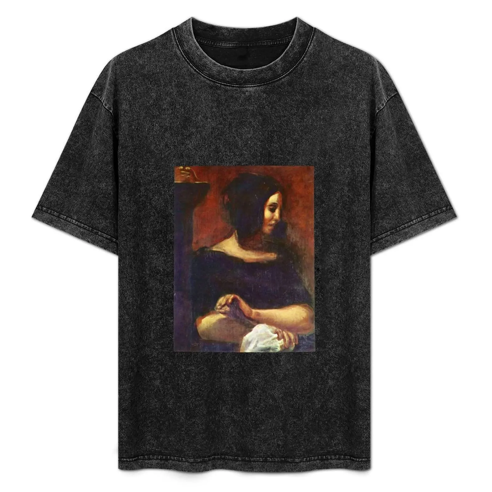 

Portrait of George Sand (Delacroix) T-Shirt Sporty Casual Quick Dry T-Shirt