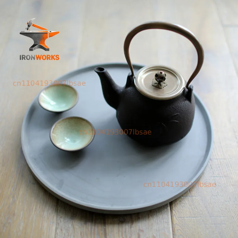 Round shaped concrete flowerpot tray silicone mold cement candlestick  tray mold  gypsum planter pallet mold
