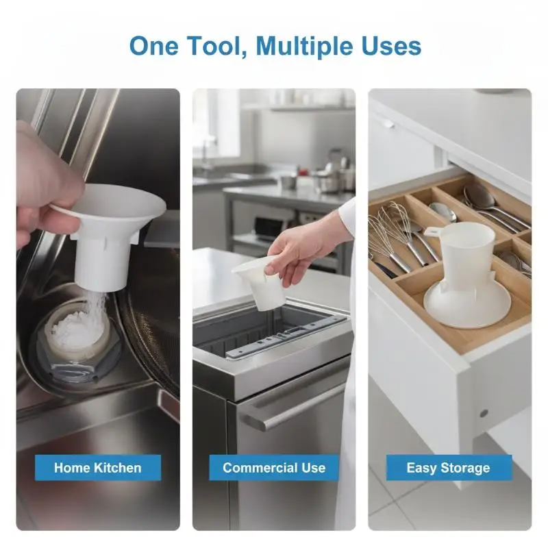 Heavy Duty 45mm Dishwasher Salt Funnel Water Softener Anti Spill Filling Tool For Dishwasher Maintenance Durable Plastic