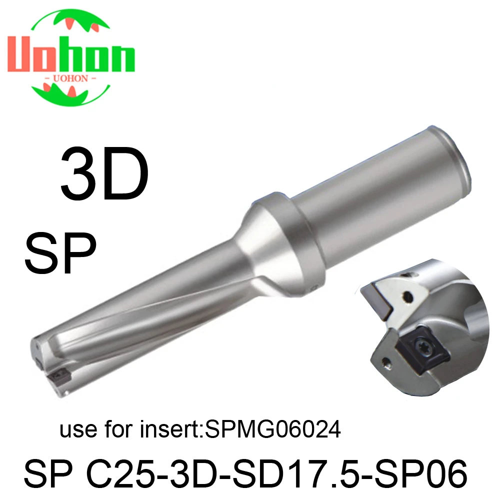 

Drill 3D 17mm 17.5mm SP C25-3D-SD17-SP06 SD17.5 U Drilling Bit use SPMG SPMG06024 Indexable Carbide Inserts Tools CNC