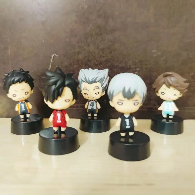 5 Stück Haikyuu Chibi Anime-Figuren, PVC-Sammelfiguren, Oikawa Tooru, Tsukishima Kei, verpackt, für Anime-Sammler, Überraschungsgeschenk