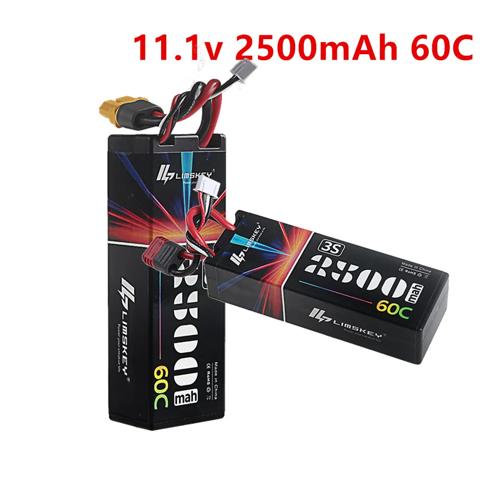 Hardcase Battery 11.1V 2500mAh 3S 60C Lipo Battery with Deans T/XT60 Plug for RC Car Boat Truck Helicopter Airplane Racing Model