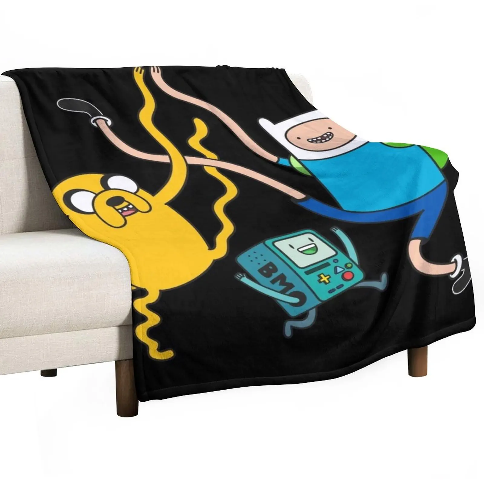 

Finn Jake BMO Party Throw Blanket Fluffy Blankets Large Weighted Blanket Nap Blanket