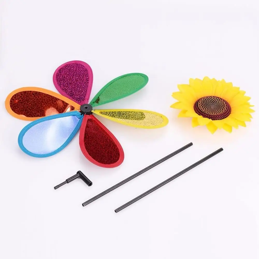 Pailletten Sonnenblume Windmühle Blume Schöne Handheld Windmühle Kunststoff Wind Spinner Garten Hof Outdoor Zelt Balkon Dekor