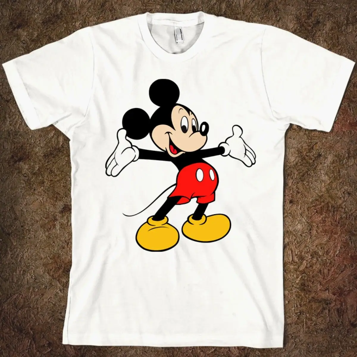 O novo lazer americano nova disney mickey animação solta confortável camiseta de algodão masculino e feminino com mangas curtas