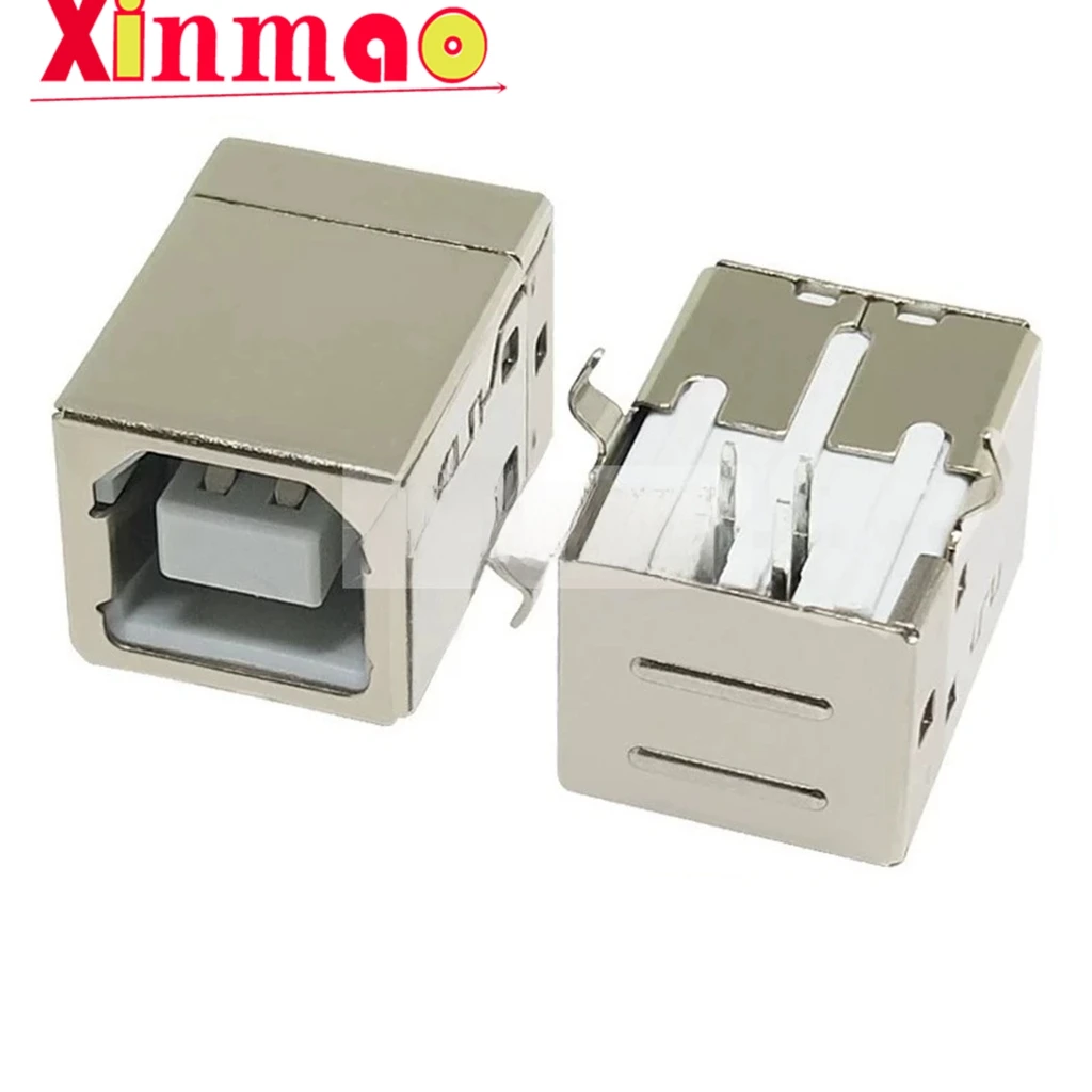 10pcs Printer interface BF90 degree B-type square female socket horizontal bent foot plug board data interface D-type USB socket