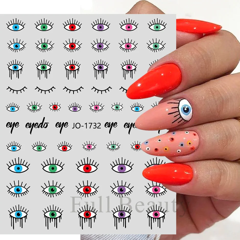 3D Blue Eye Design Naklejki na paznokcie Evil Eye Naklejki do zdobienia paznokci Akcesoria do manicure Letnie marmurowe tatuaże Folie