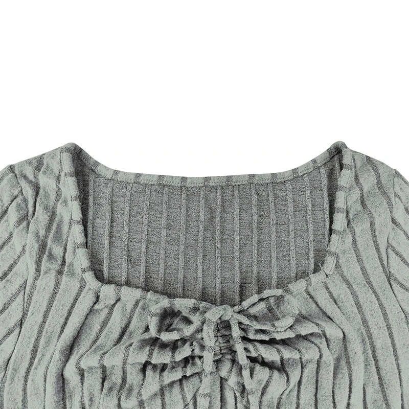 

Plus Size Women's Solid A-Line Mini Dress Spring Fall Vintage Long Sleeve Ribbed Casual Winter Party Large Size Short Dresses