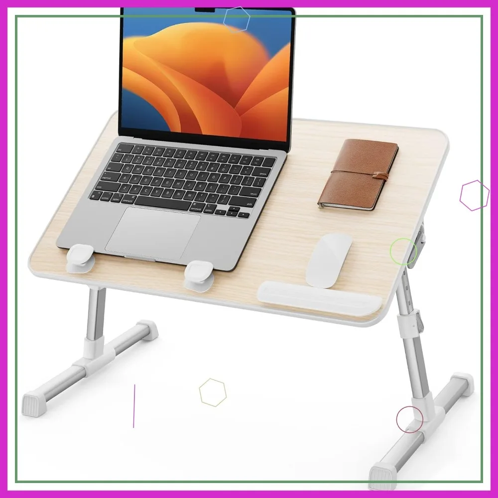 

Adjustable Laptop Bed Tray Table, Foldable Portable Standing Desk for Home Office Use, Fits Up to 17" Devices