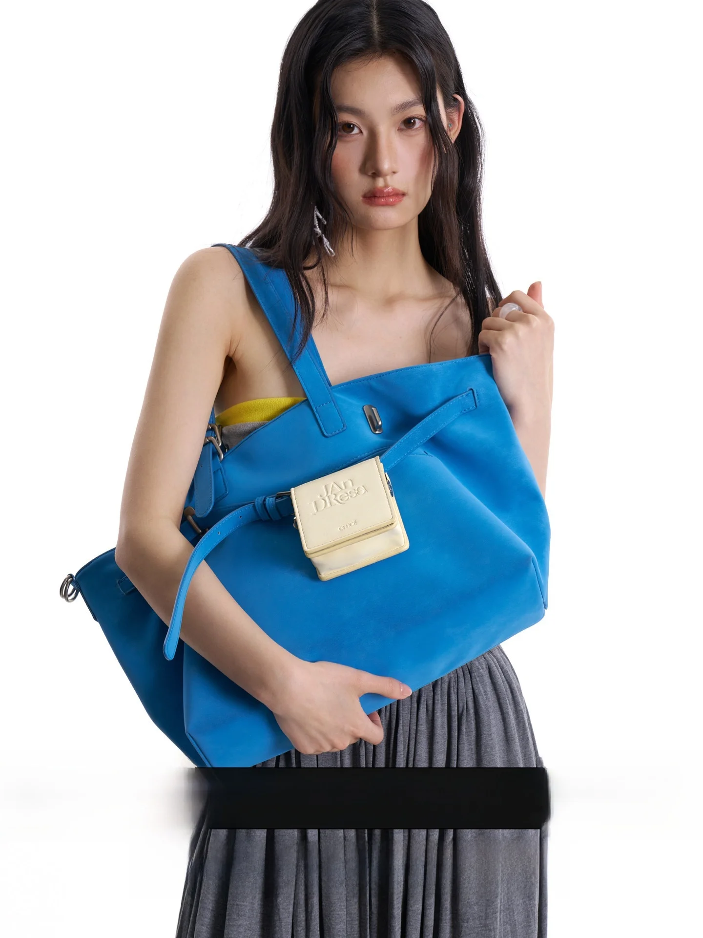 Florida Blue Large Capacity Tote Bag Commuter Crossbody Bag JANDRESS Original Design Polyester  Zinc Alloy Buckle