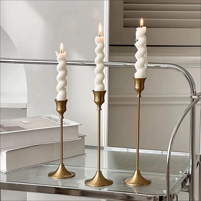 

Copper Retro Candle Holder Aroma Candle Stand Romantic Candlelight Dinner Home Table Centerpiece Decor Gift Ornament