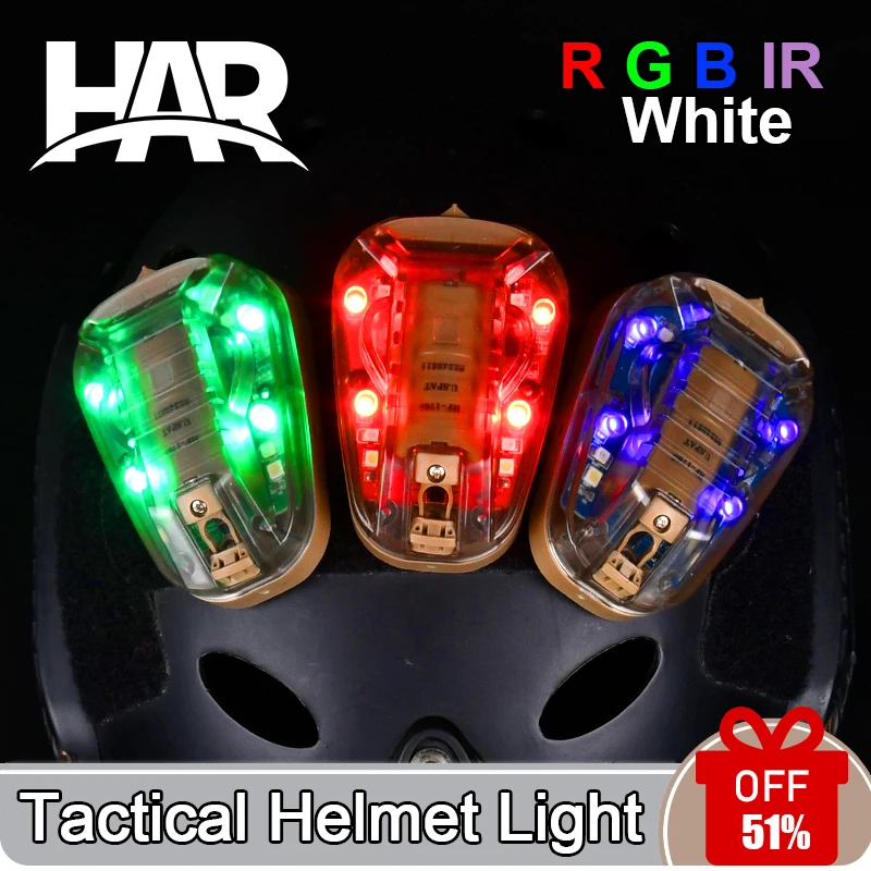 WADSN HEL STAR 6 GEN3 Airsoft Sport Helmet Light Blue Green Red IR Strobe Waterproof Outdoor Survival Safety Signal Flash LAMP