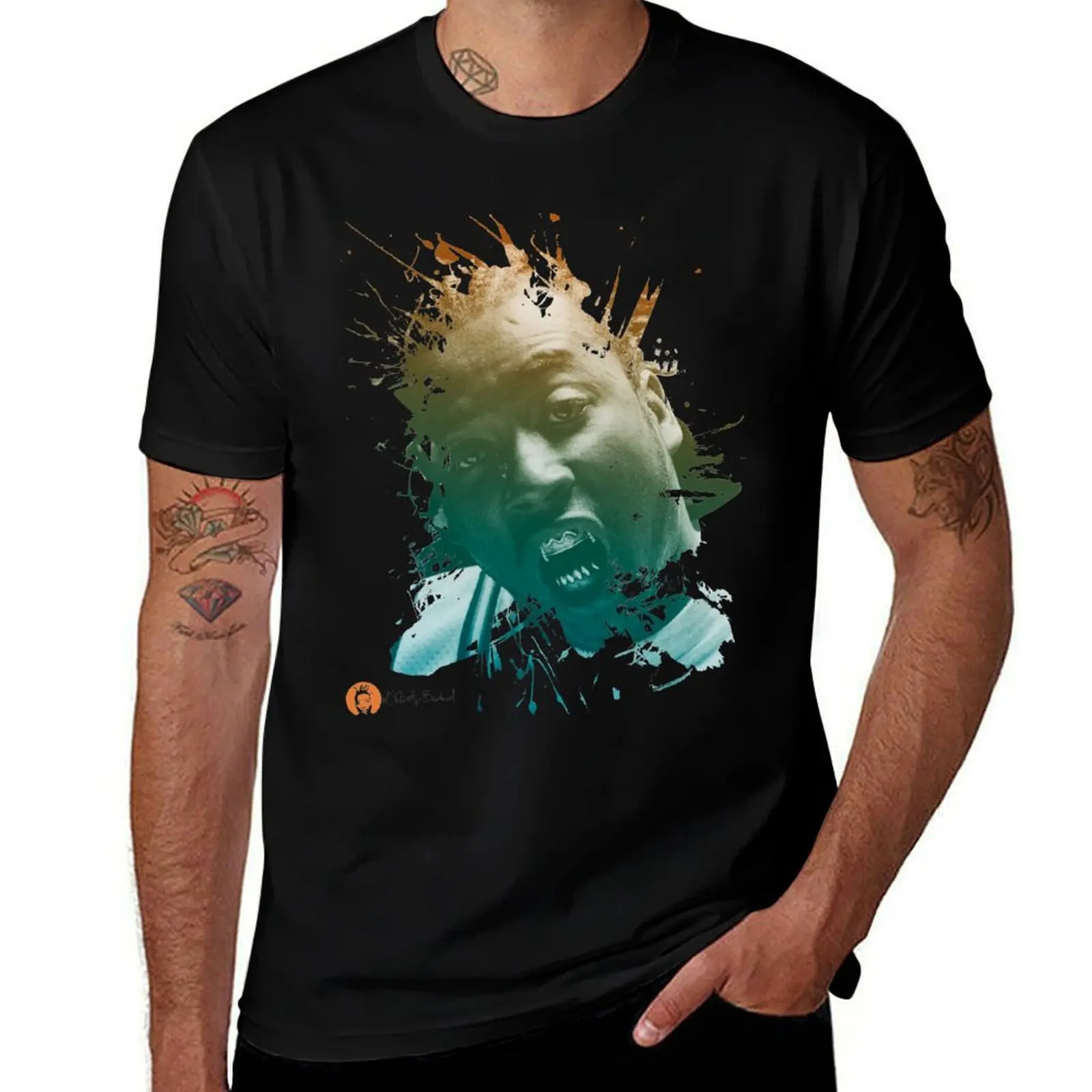 Футболка Ol Dirty Bastard Fan Art с простым дизайном и короткими рукавами