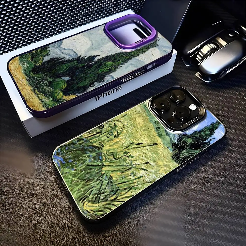 

Van Gogh Cypress Windjpg Phone Case For iPhone 16,15,14,13,12,11,Mini,Pro,MAX Purple Matte Shockproof Cover