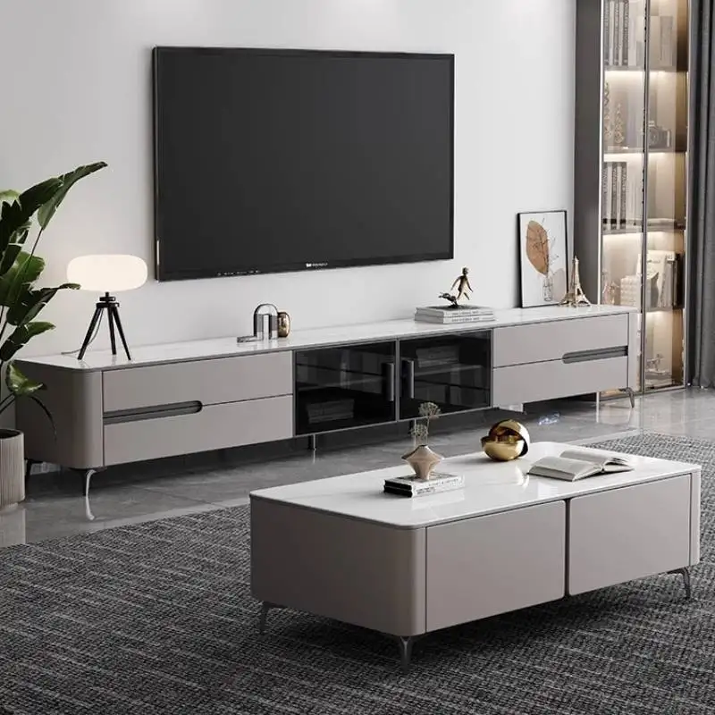 

Gray Decoration Tv Cabinet Hidden Minimalist Vintage Luxury Tv Cabinet Designer Storage Wood Muebles Para Sala Furniture Home