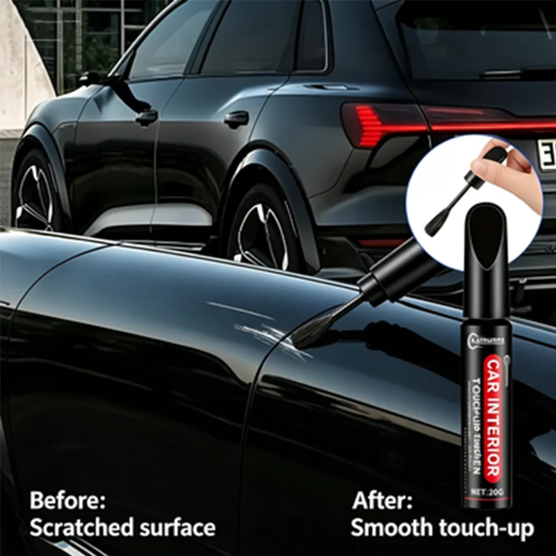Black car scratch repair brush - 2 pack, wheel scratch cover brush, restores glossy surface, suitable for black rims and hubcaps