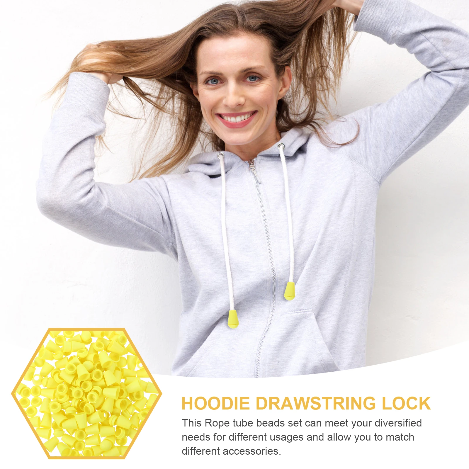 

100Pcs Drawstring Cord Locks Plastic Rope Stopper for Hoodies Sweaters Jackets Accessories Cord Locks Lanyard Fastener