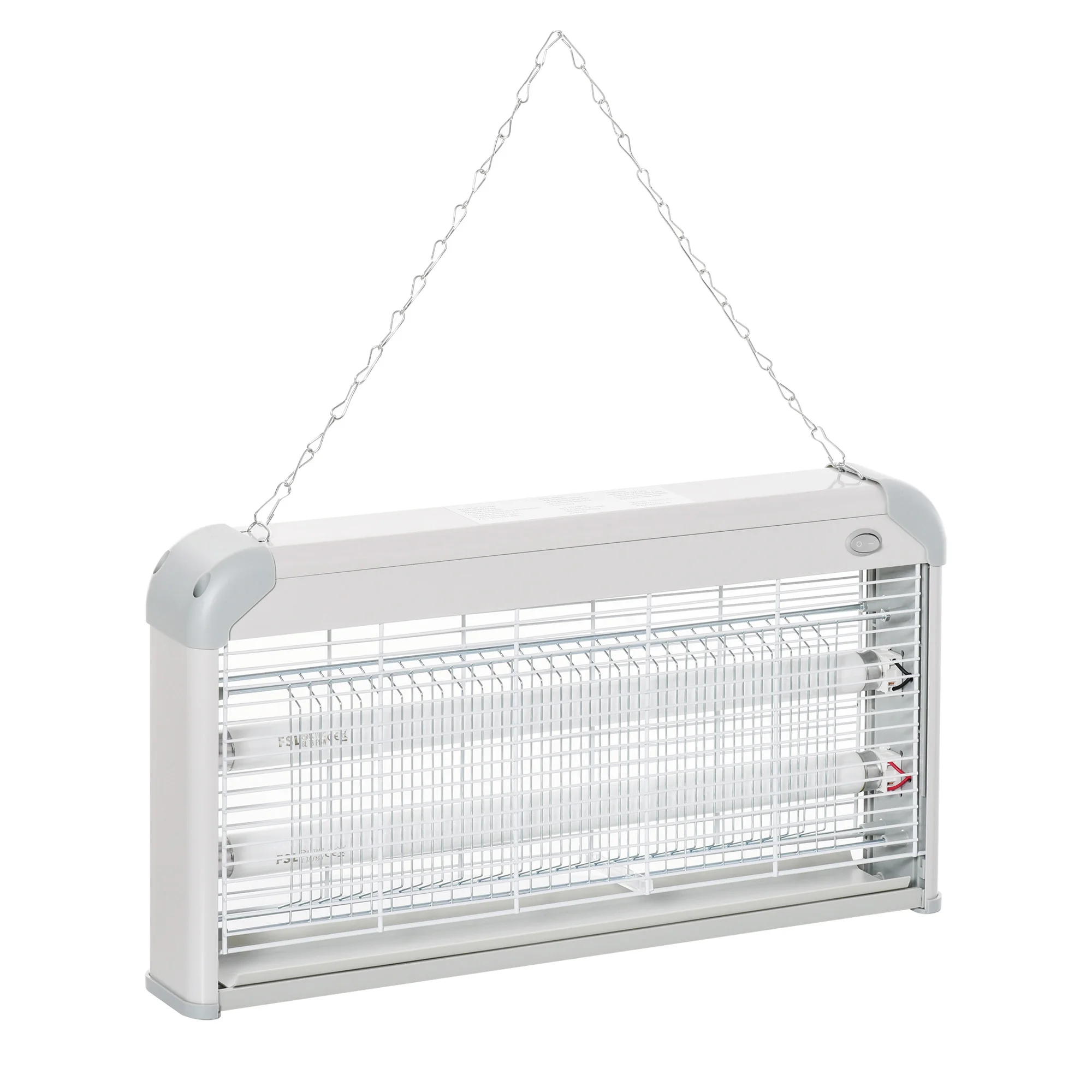 Lampada elettrica antizanzare Outsunny 30W Effetto 60 m2 48,5x8,5x26,5 cm Grigio