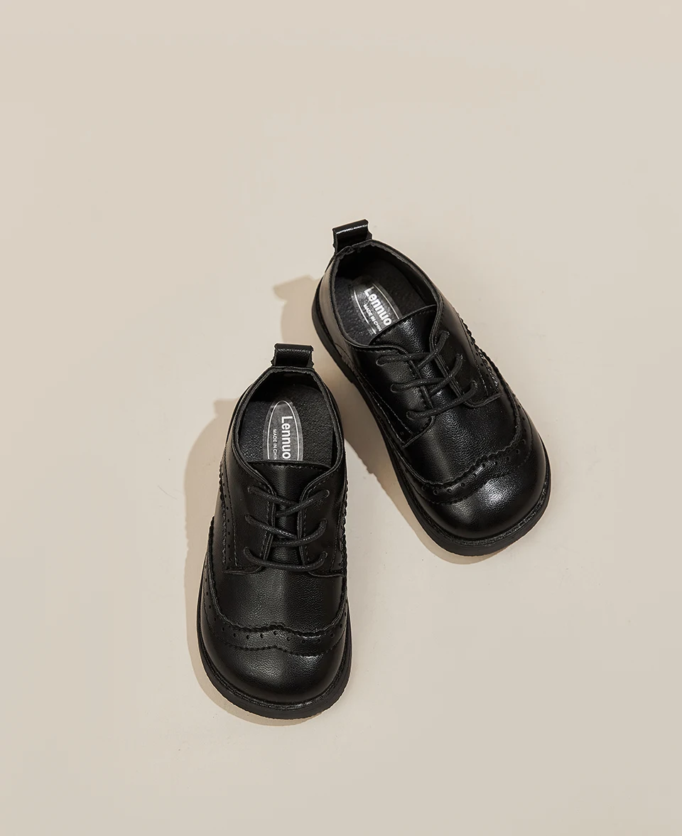 Kinder-Schuhe für Babys, Kleinkinder, Jungen und Mädchen, klassische, bequeme, formelle Schuhe für Partys, Hochzeiten und die Schule, Flats, Größe 21-30 – Detail 5