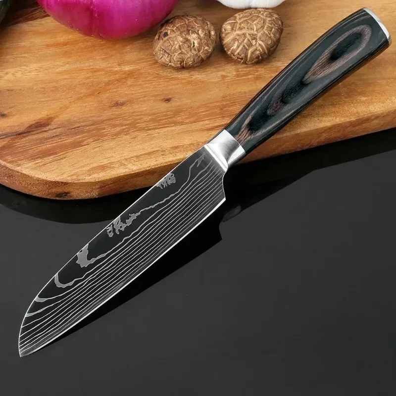 

Kitchen Knives Set Kitchen Scissors Meat Cleaver Vegetable and Fruit Slicing Knife Japanese Santoku Knife