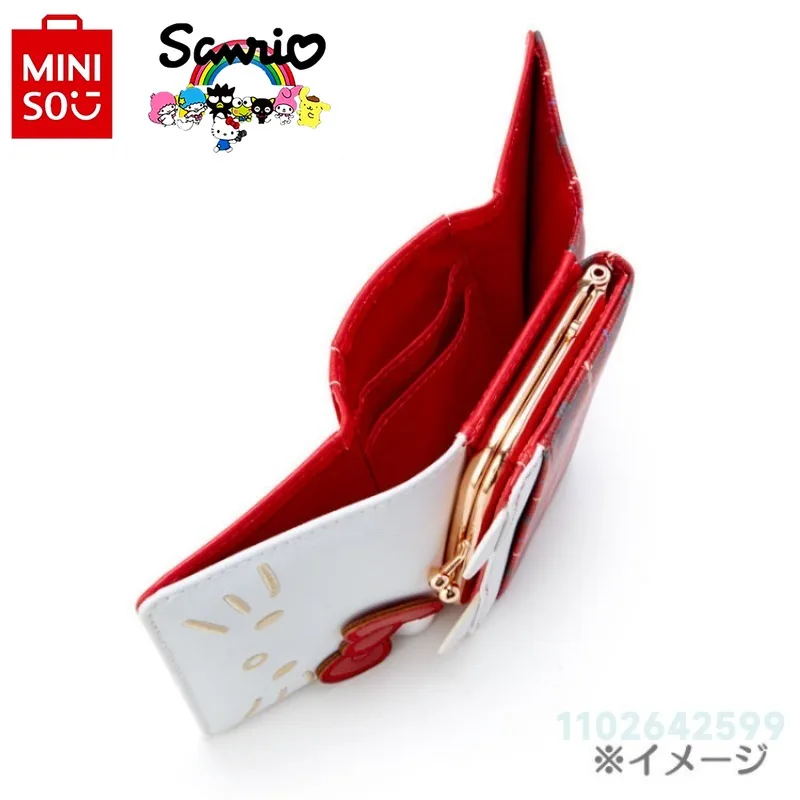 Miniso Sanrio New Women's Wallet Luxury Brand Fashion Mini Zero Wallet Cartoon 3D Multi Slot Wallet Card Bag Large Capacity