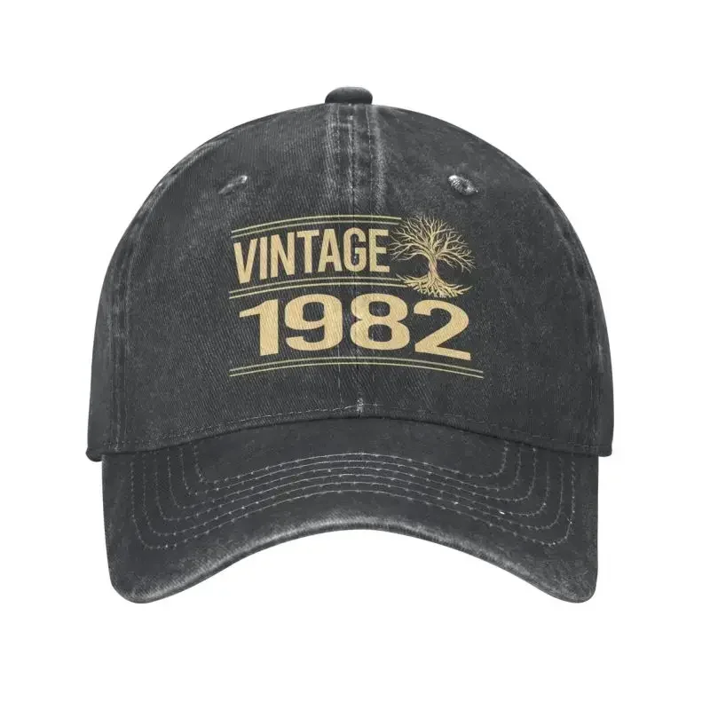 Personalized Cotton Retro Made In 1982 Tree Of Life Baseball Cap Men Women Breathable 40th Birthday Years Old Dad Hat Sports